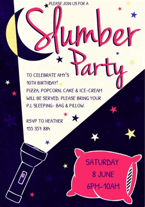 invitations for sleepover party templates